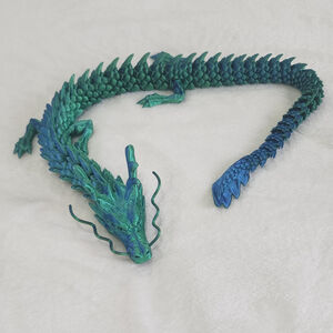 3D Printed 🐉 Dragon Figurine - Green & Blue 24 inches